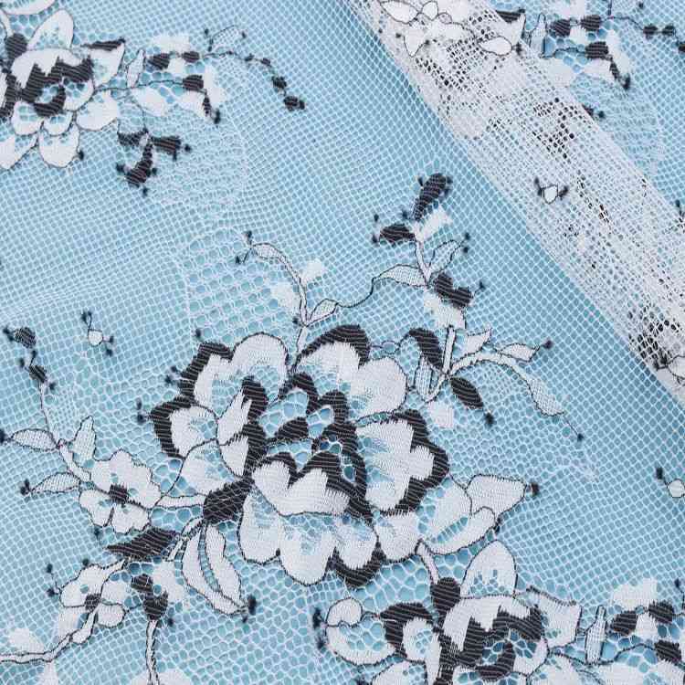 1 Yard Stretchy White Corded Bridal Lace Material Fabric YC017