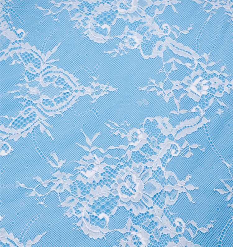 1 Yard Stretchy White Corded Bridal Lace Material Fabric YC052