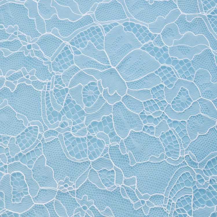 1 Yard Stretchy White Corded Bridal Lace Material Fabric YC034