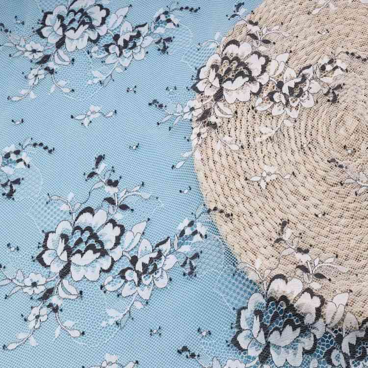 1 Yard Stretchy White Corded Bridal Lace Material Fabric YC017
