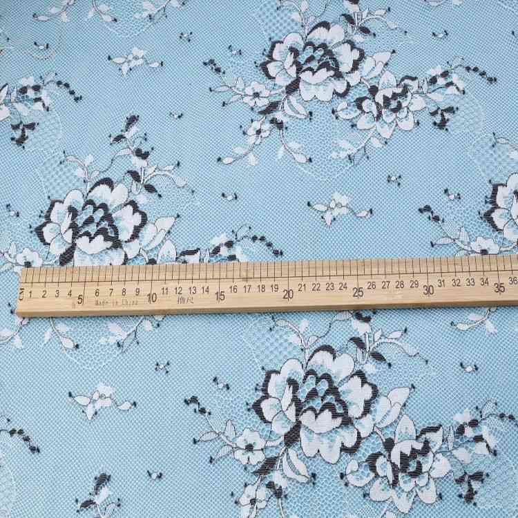 1 Yard Stretchy White Corded Bridal Lace Material Fabric YC017