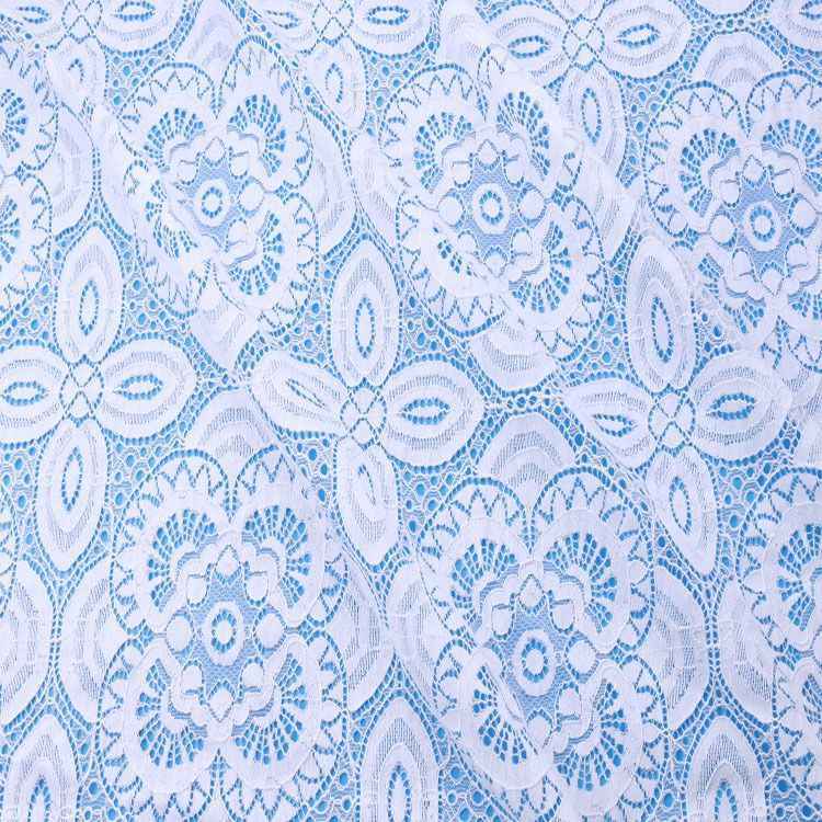 1 Yard Stretchy White Corded Bridal Lace Material Fabric YC038