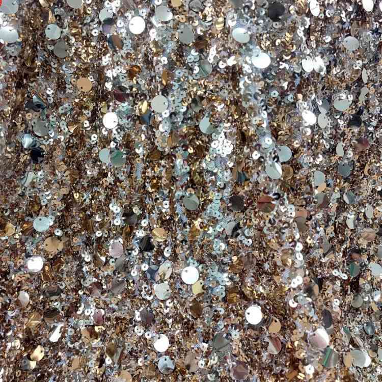 1 Yard Sequined Lace Material Fabric JS019