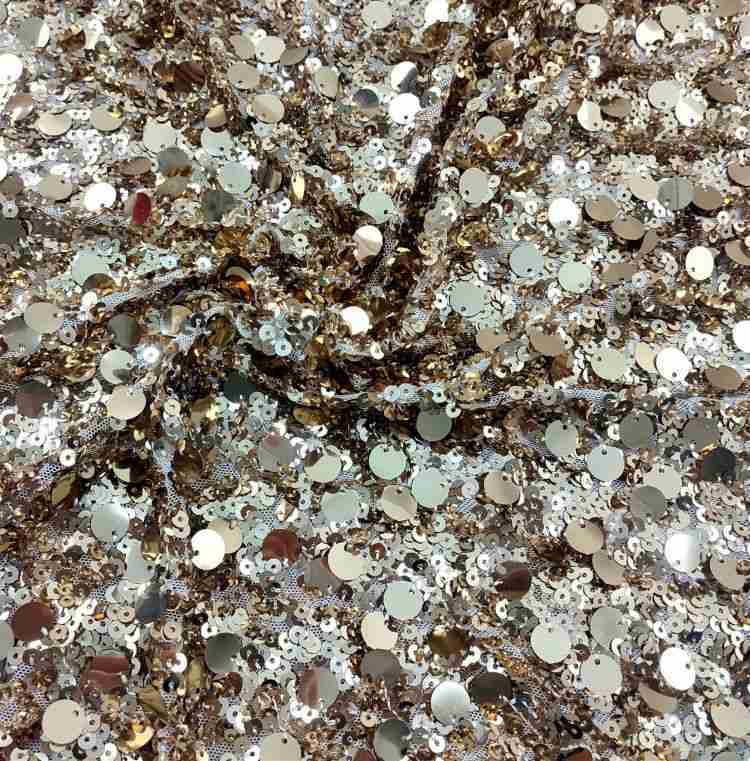 1 Yard Sequined Lace Material Fabric JS019