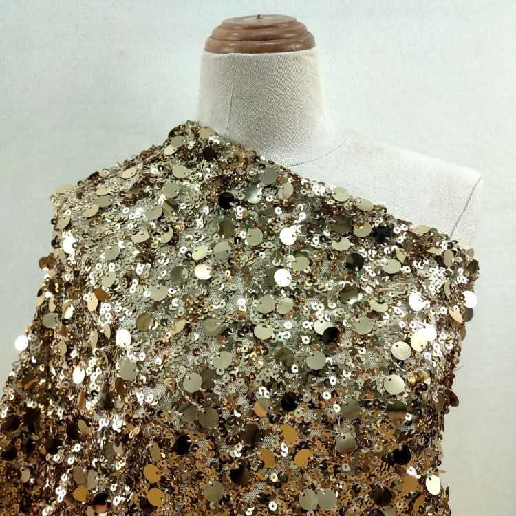 1 Yard Sequined Lace Material Fabric JS019