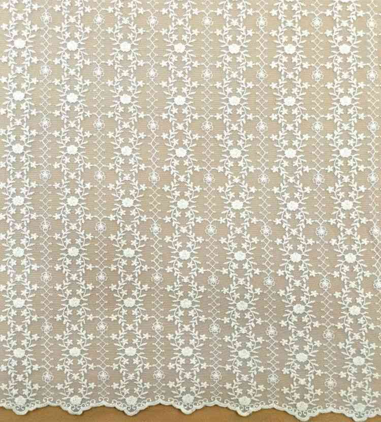 1 Yard Embroidered Lace Material Fabric JS046