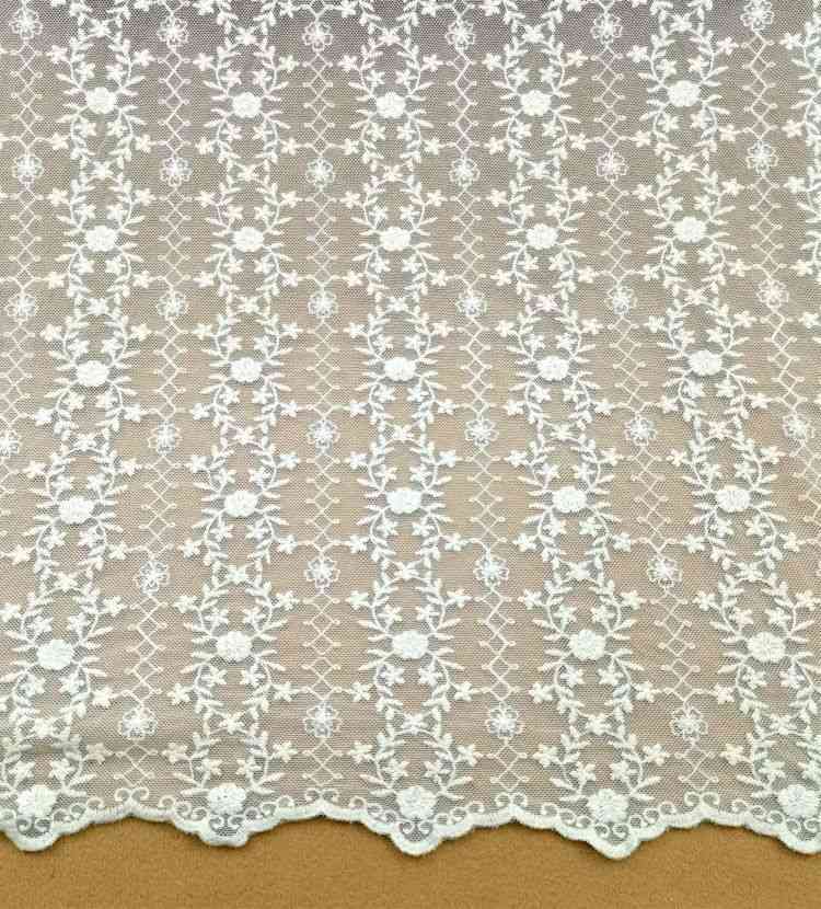 1 Yard Embroidered Lace Material Fabric JS046