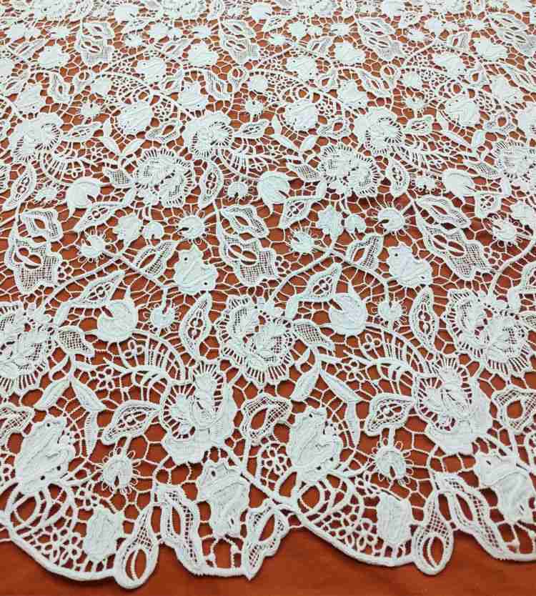 1 Yard White Guipure Bridal Lace Material Fabric JS064