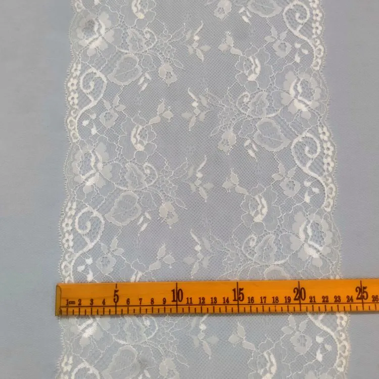 1 Yard White Sequined Beaded Multi-Color Corded Guipure Chantilly Embroidered 3D Floral Bridal Lace Material Fabric JS087