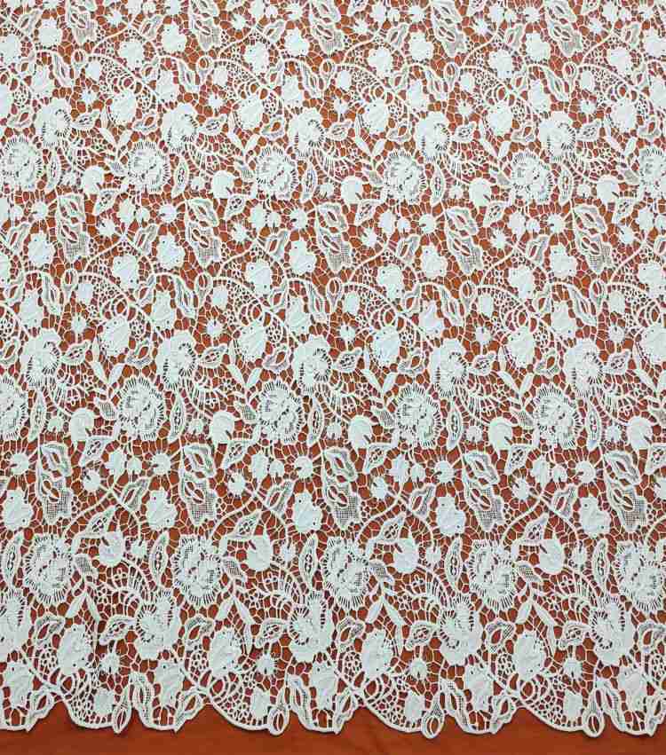 1 Yard White Guipure Bridal Lace Material Fabric JS064