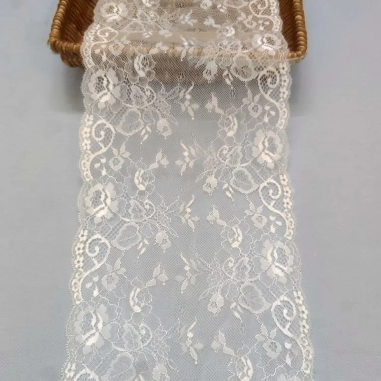 1 Yard White Sequined Beaded Multi-Color Corded Guipure Chantilly Embroidered 3D Floral Bridal Lace Material Fabric JS087