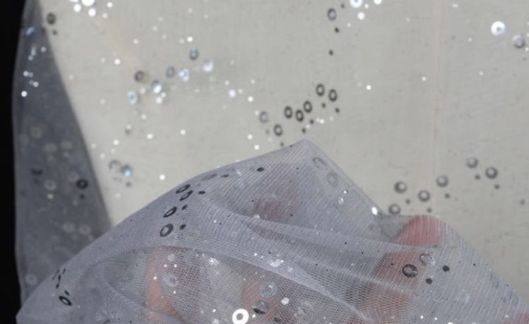 1 Yard Glittering Sequin Lace Material Fabric HS005