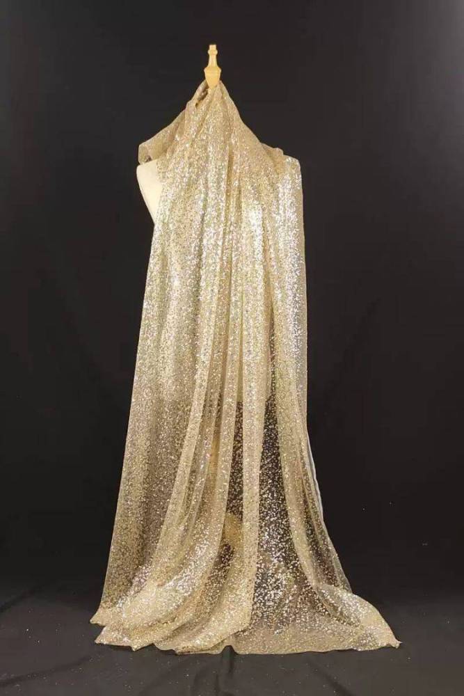 1 Yard Glittering Sequin Lace Material Fabric HS004