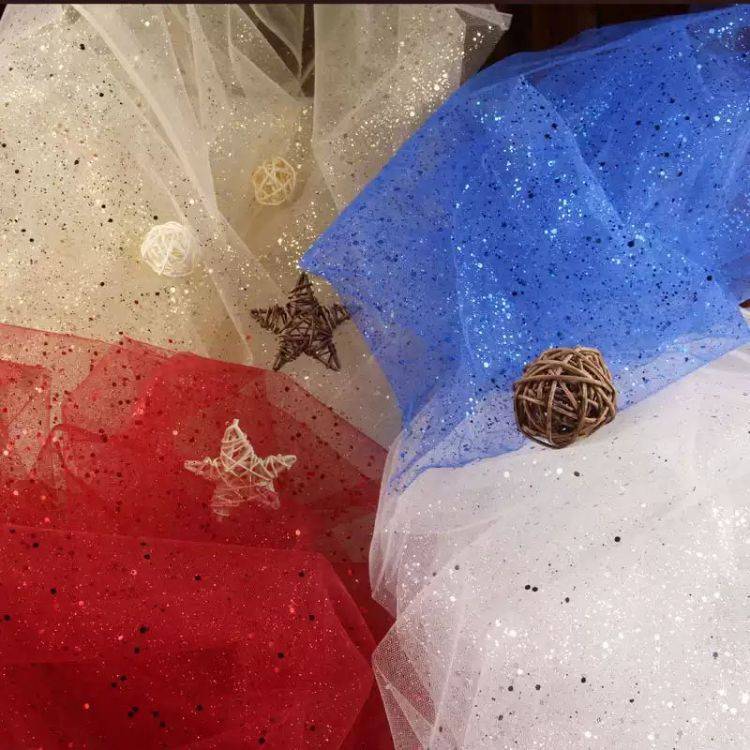 1 Yard Glittering Sequin Lace Material Fabric HS002