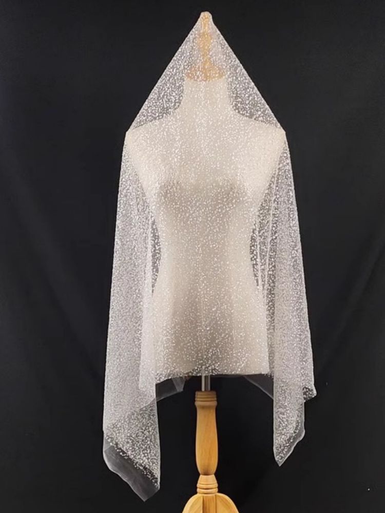 1 Yard Glittering Sequin Lace Material Fabric HS004