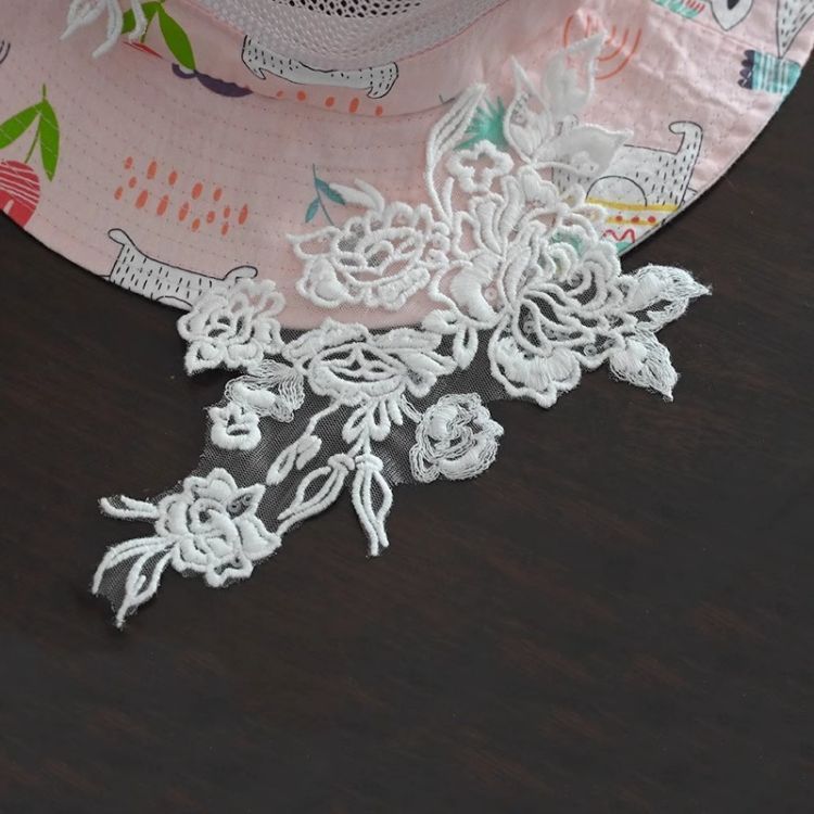 1 Yard Pair White Sequined Beaded Corded Guipure Chantilly Embroidered 3D Floral Bridal Lace Trim Applique Material Fabric JB068
