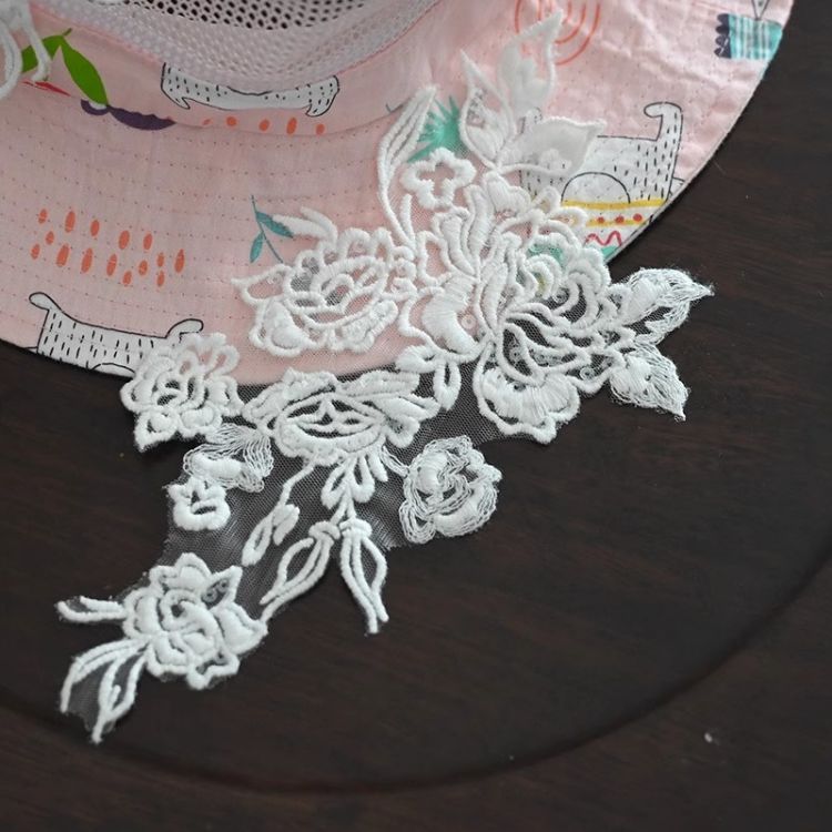 1 Yard Pair White Sequined Beaded Corded Guipure Chantilly Embroidered 3D Floral Bridal Lace Trim Applique Material Fabric JB068
