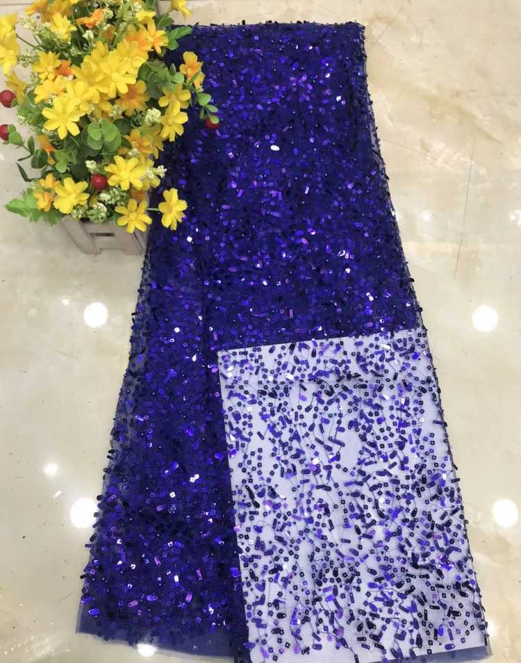 1 Yard Sequined Beaded Lace Material Fabric