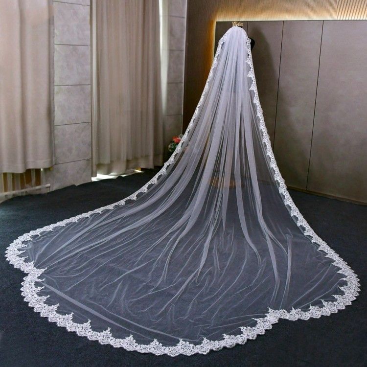 Lace Trim Bridal Veil WV634