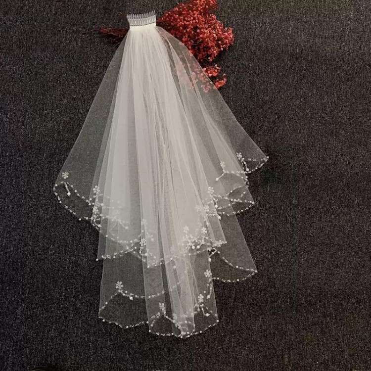 Beaded Bridal Veil WV632