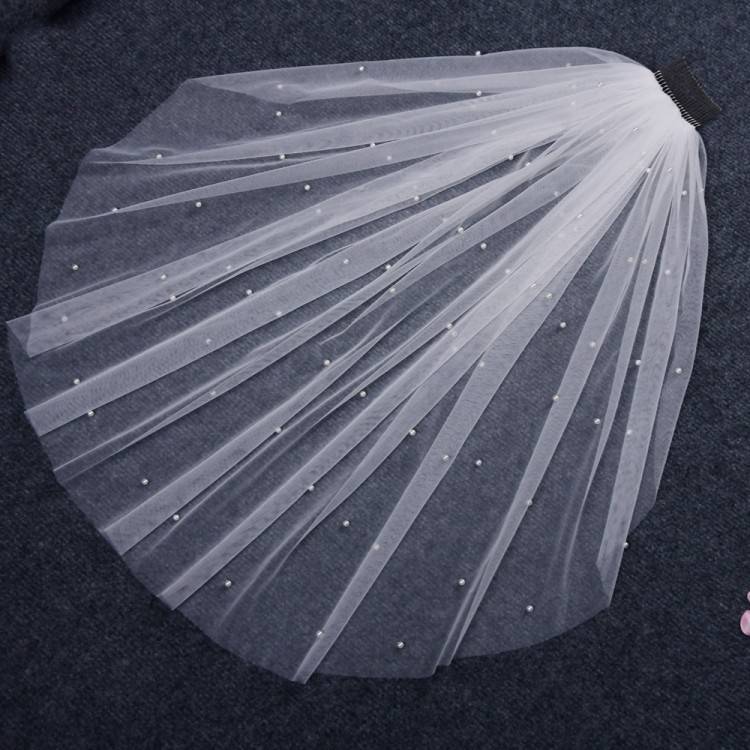 Pearls Beaded Bridal Veil WV633