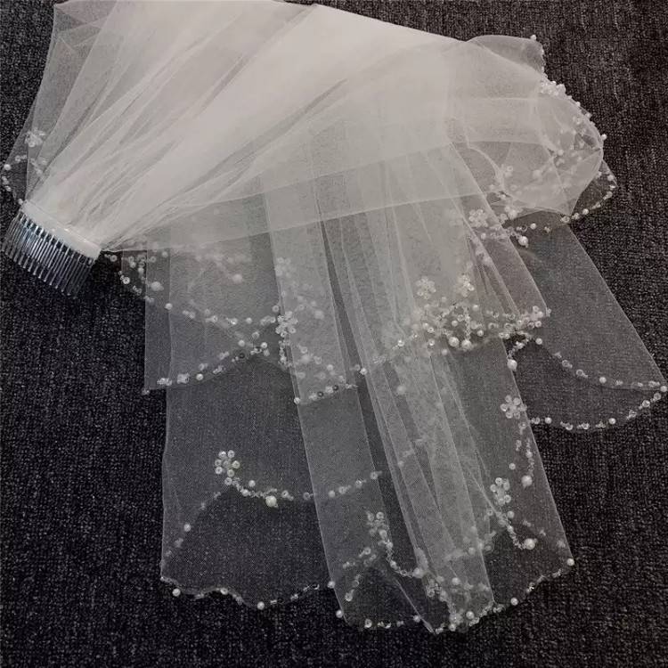 Beaded Bridal Veil WV632