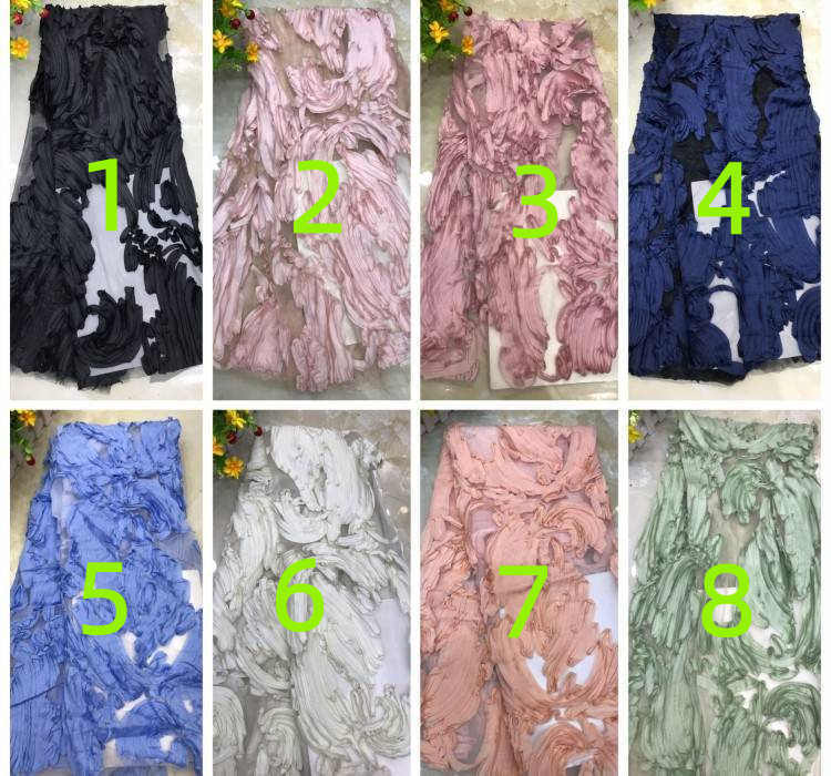 1 Yard 3D Floral Organza Lace Material Fabric