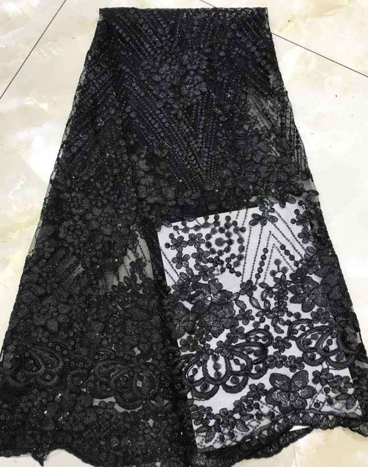 1 Yard Sequined Beaded Embroidered Lace Material Fabric DX002