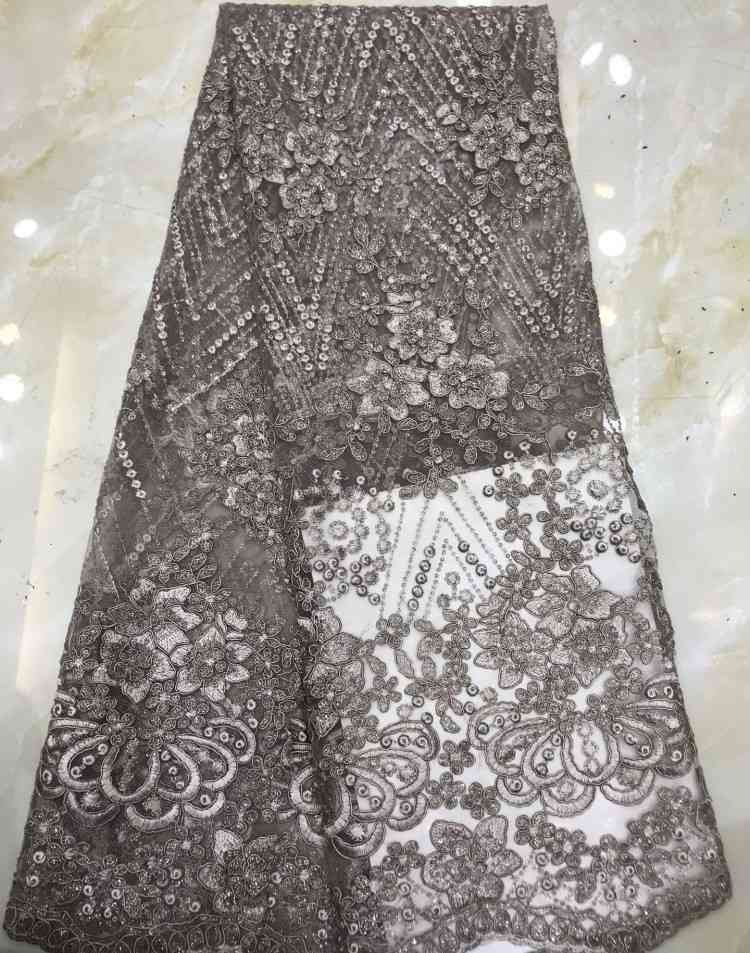 1 Yard Sequined Beaded Embroidered Lace Material Fabric DX002