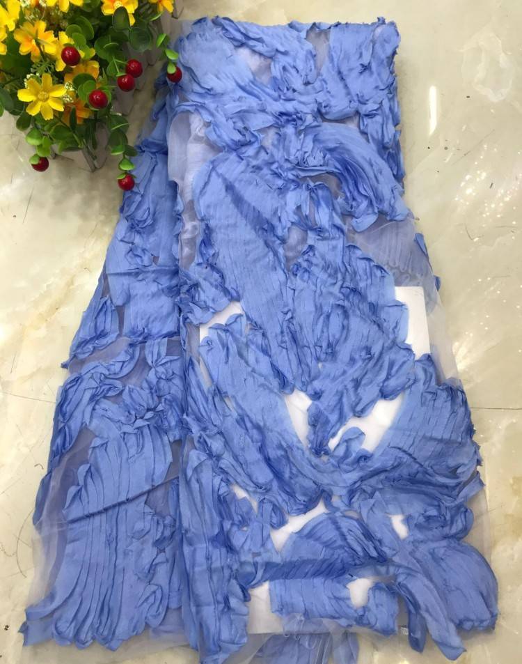 1 Yard Sequined Beaded Embroidered Lace Material Fabric DX004