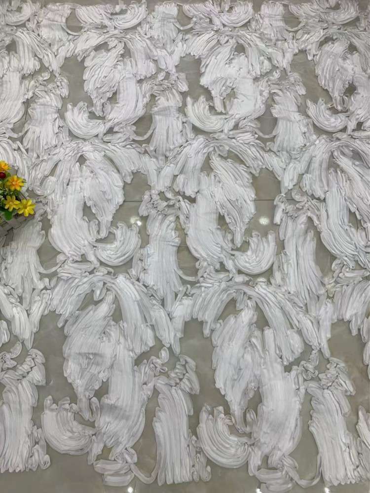 1 Yard Sequined Beaded Embroidered Lace Material Fabric DX004