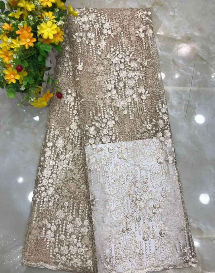 1 Yard Sequined Beaded Embroidered Lace Material Fabric DX030