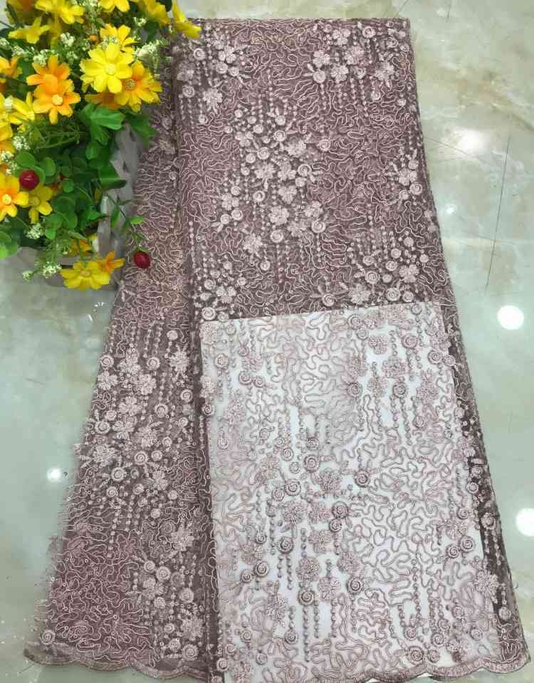 1 Yard Sequined Beaded Embroidered Lace Material Fabric DX030
