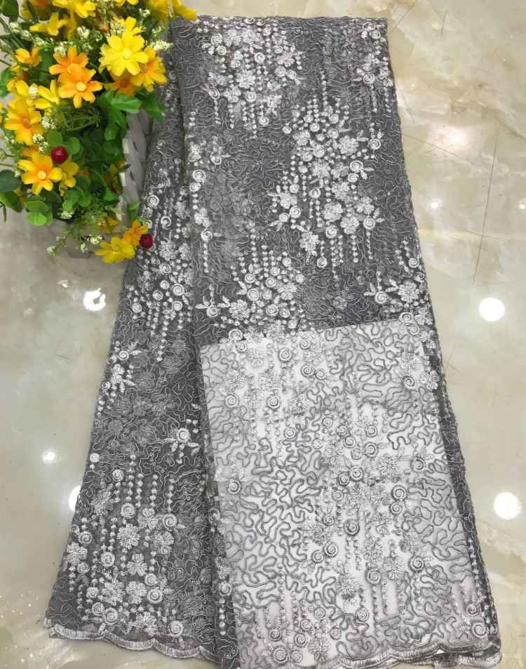 1 Yard Sequined Beaded Embroidered Lace Material Fabric DX030