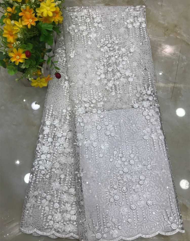 1 Yard Sequined Beaded Embroidered Lace Material Fabric DX030