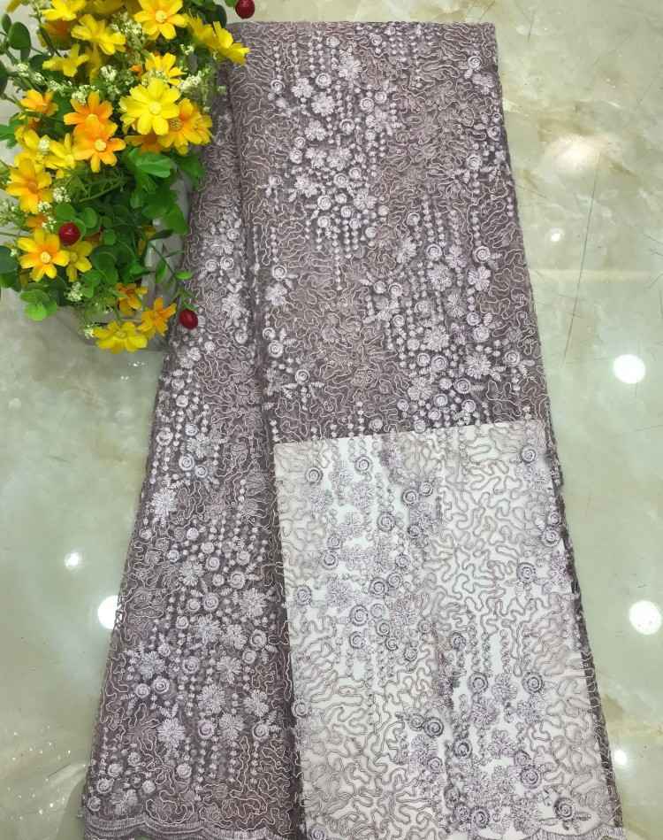1 Yard Sequined Beaded Embroidered Lace Material Fabric DX030