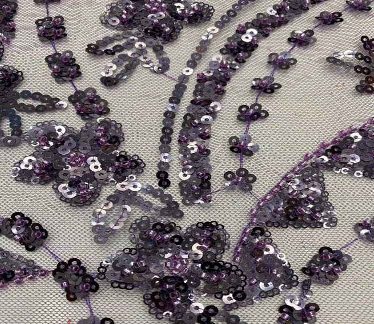 5 Yards Multi-Color Sequined Beaded Embroidered Lace Material Fabric JX318