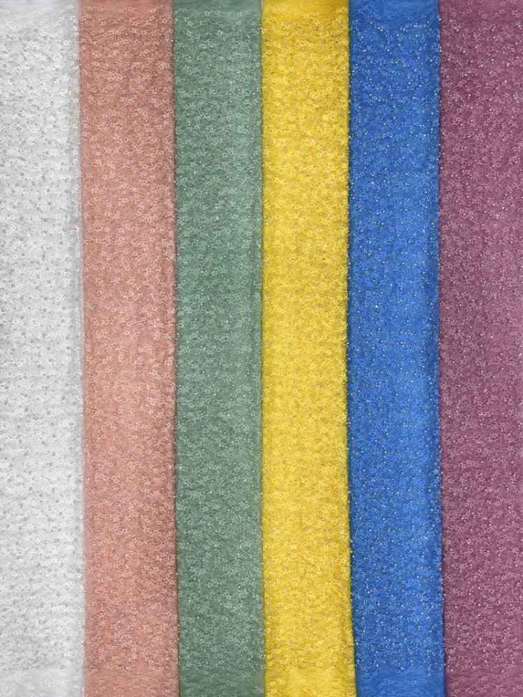 1 Yard 5 Yards Multi-Color Sequined Beaded Embroidered Lace Material Fabric TDD387