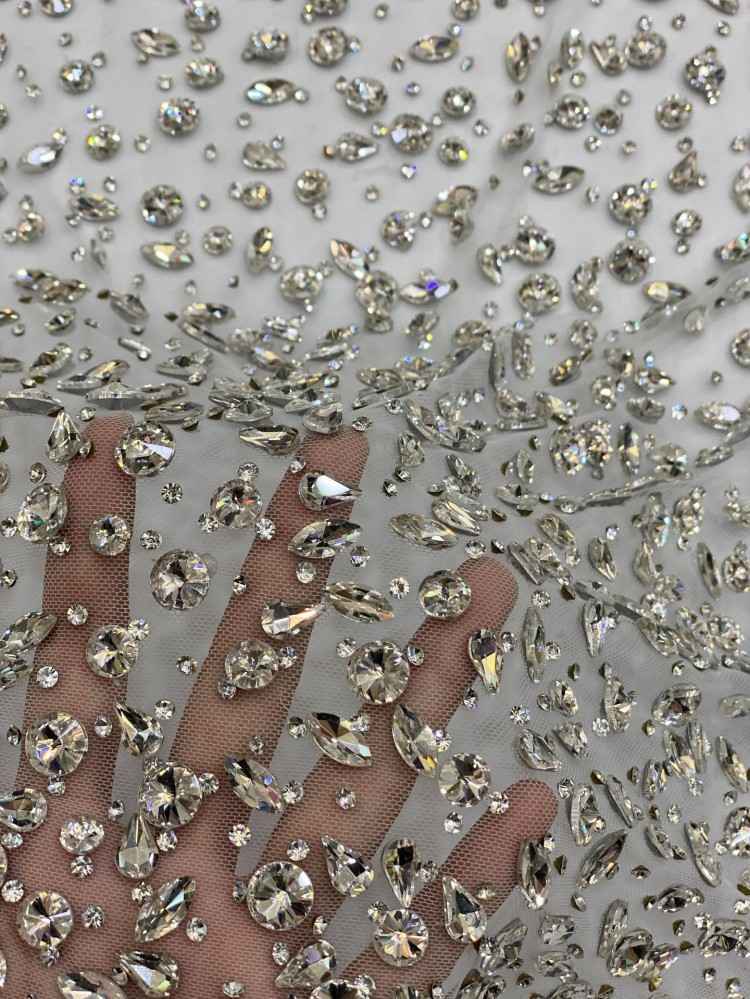 1 Yard 5 Yards Multi-Color Sequined Beaded Embroidered Lace Material Fabric TDD394