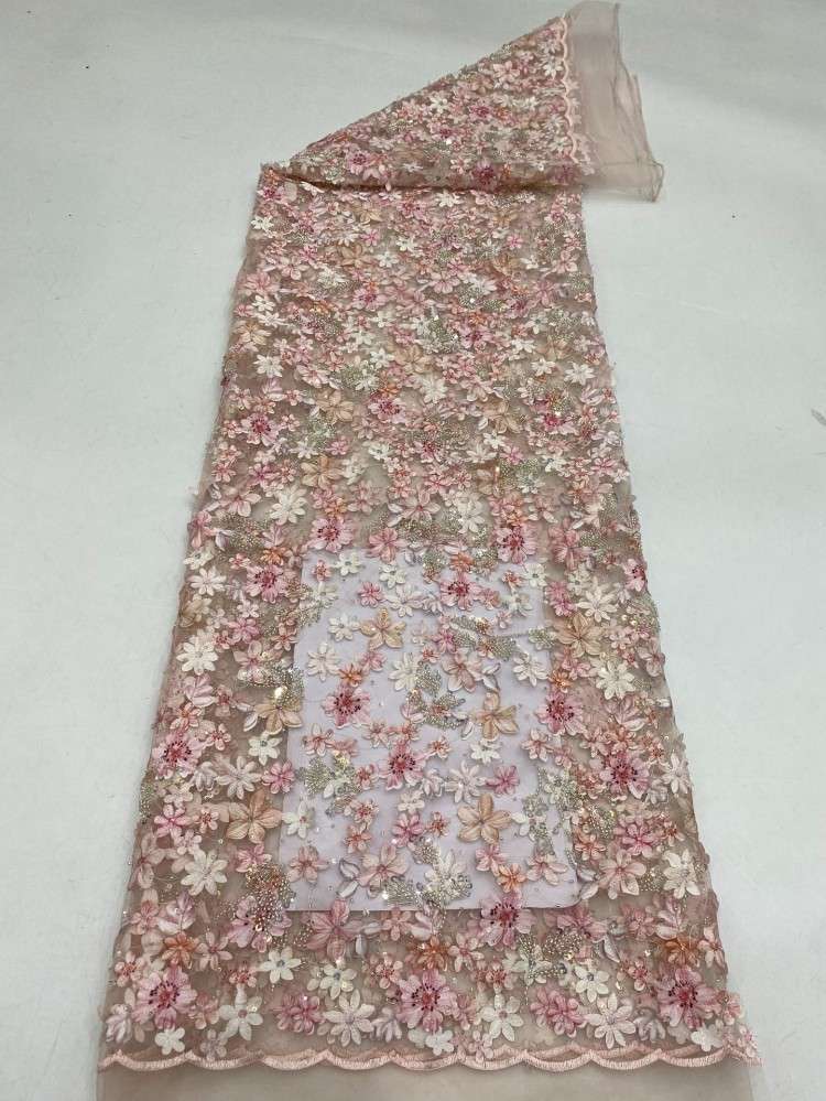 1 Yard 5 Yards Multi-Color Sequined Beaded Embroidered Lace Material Fabric TDD396