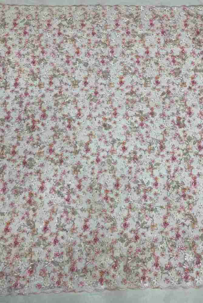 1 Yard 5 Yards Multi-Color Sequined Beaded Embroidered Lace Material Fabric TDD396