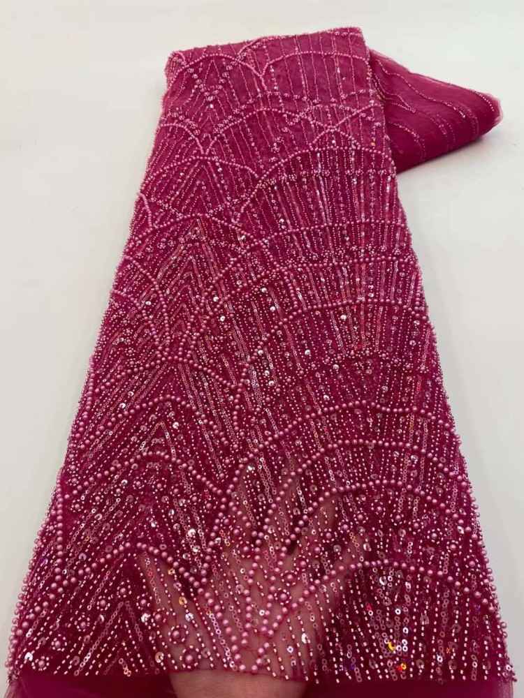 1 Yard Beaded Lace Material Fabric