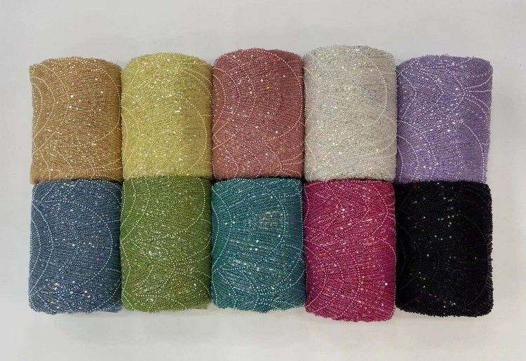 1 Yard Beaded Lace Material Fabric