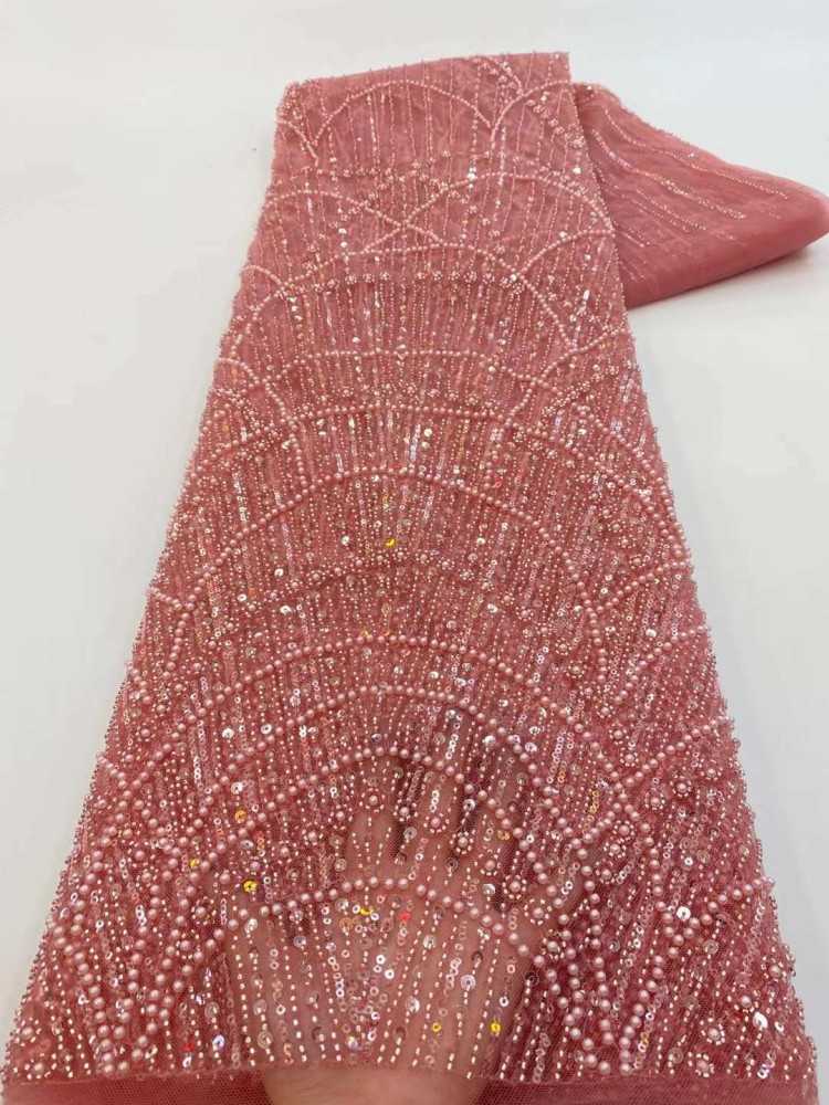 1 Yard Beaded Lace Material Fabric