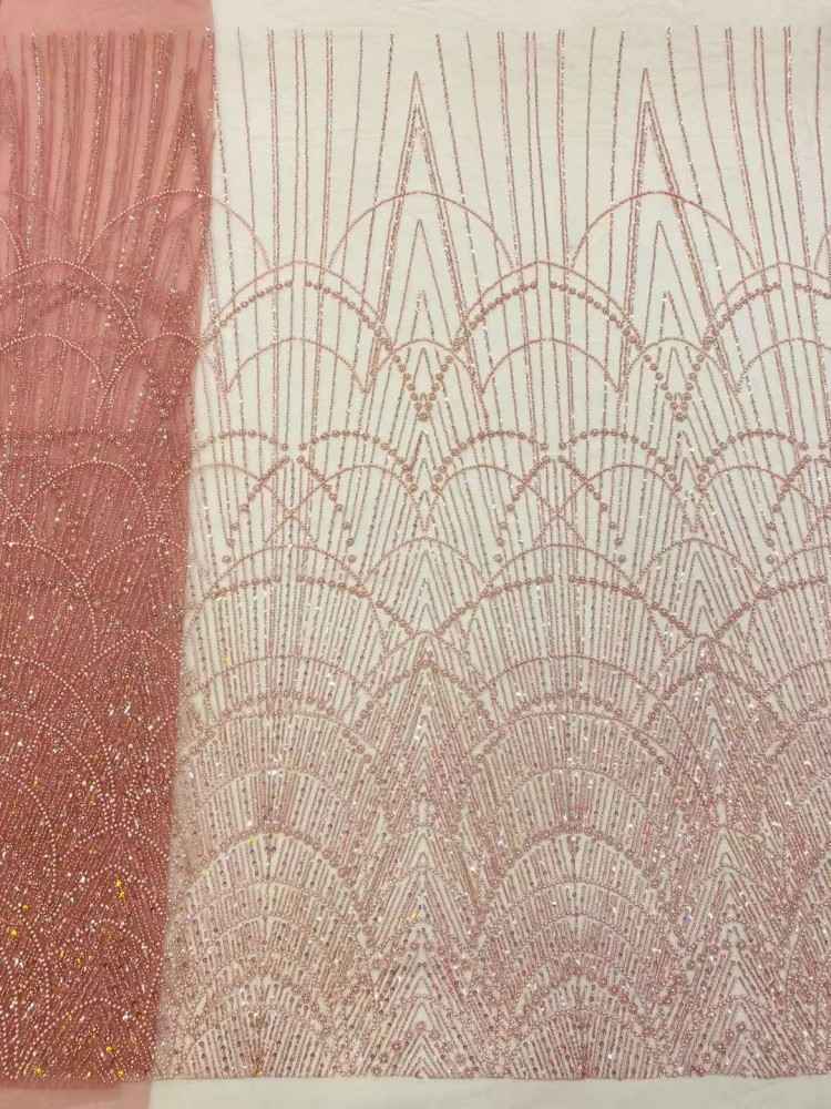 1 Yard Beaded Lace Material Fabric