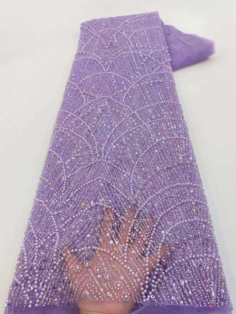 1 Yard Beaded Lace Material Fabric