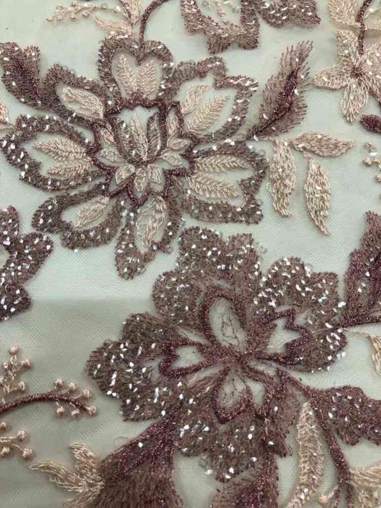 1 Yard 5 Yards Multi-Color Sequined Beaded Embroidered Lace Material Fabric TDD403
