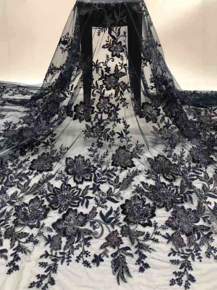 1 Yard 5 Yards Multi-Color Sequined Beaded Embroidered Lace Material Fabric TDD403