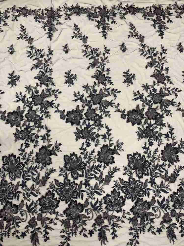 5 Yards Sequined Embroidered Lace Material Fabric