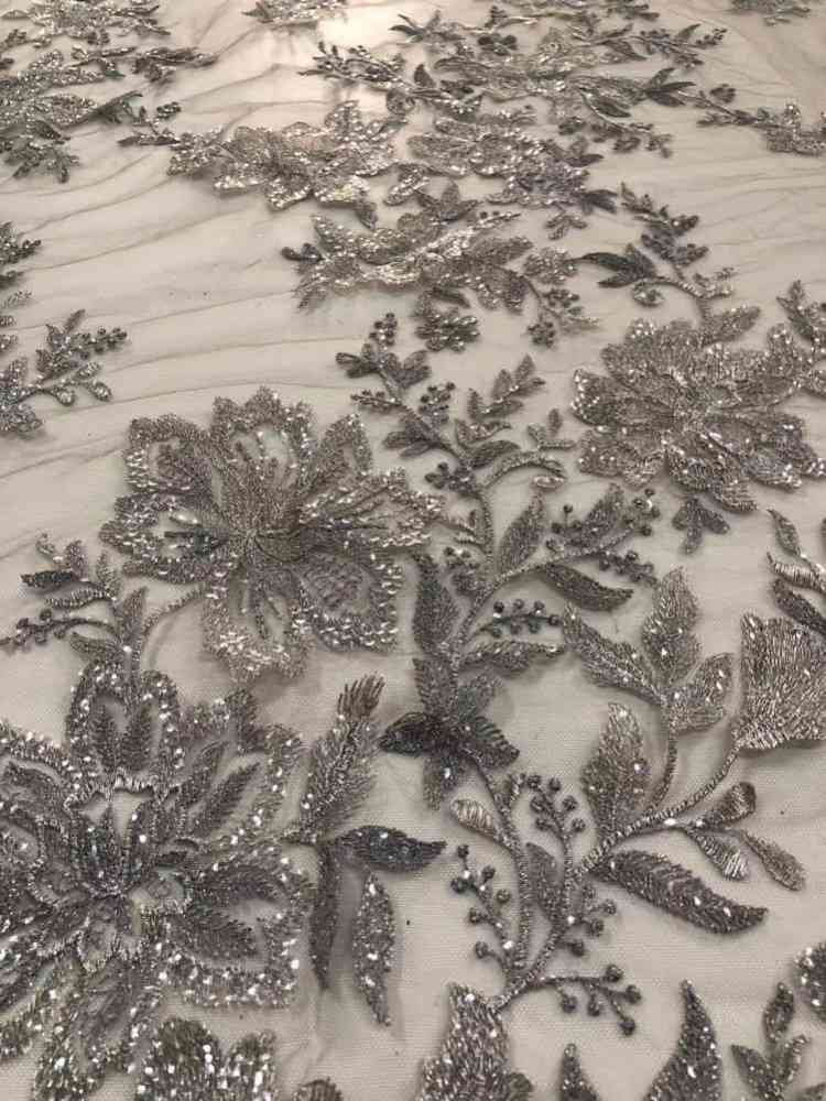 1 Yard 5 Yards Multi-Color Sequined Beaded Embroidered Lace Material Fabric TDD403